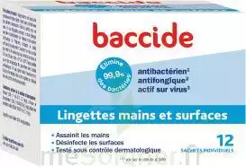 Baccide Lingette Désinfectante Mains & Surface 12 Pochettes à Nice
